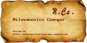 Milovanovics Csenger névjegykártya